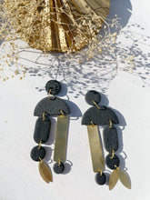 Load image into Gallery viewer, Black and gold dangles #3
