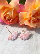 Load image into Gallery viewer, Rose Quartz floral hoops
