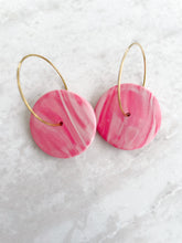 Load image into Gallery viewer, Summer Love marbled round hoops
