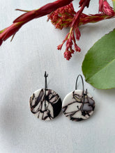 Load image into Gallery viewer, Black &amp; white howlite hoops #1
