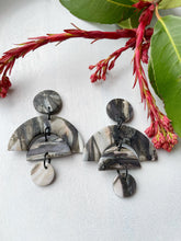 Load image into Gallery viewer, Marbled monochrome dangles #2
